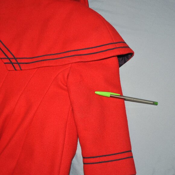 Vintage Rothschild Wool Coat Girls Size 4 Red & Blue Pea Coat - Picture 11 of 15